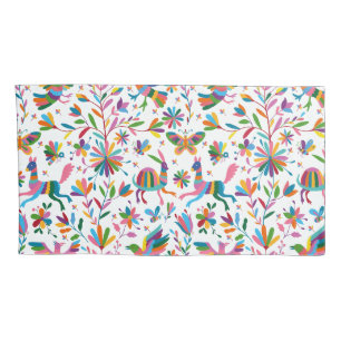 Mexican Otomi Style Bright Pattern Pillowcase