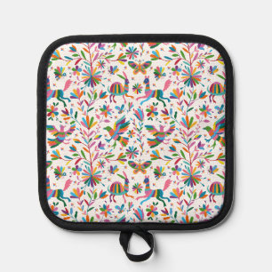 Mexican Otomi Style Bright Pattern Pot Holder