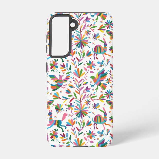  Mexican Otomi Style Bright Pattern Samsung Galaxy S21 Case (Back)