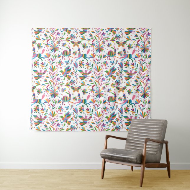  Mexican Otomi Style Bright Pattern Tapestry (In Situ (Horizontal))