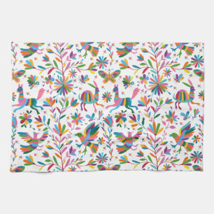  Mexican Otomi Style Bright Pattern Tea Towel