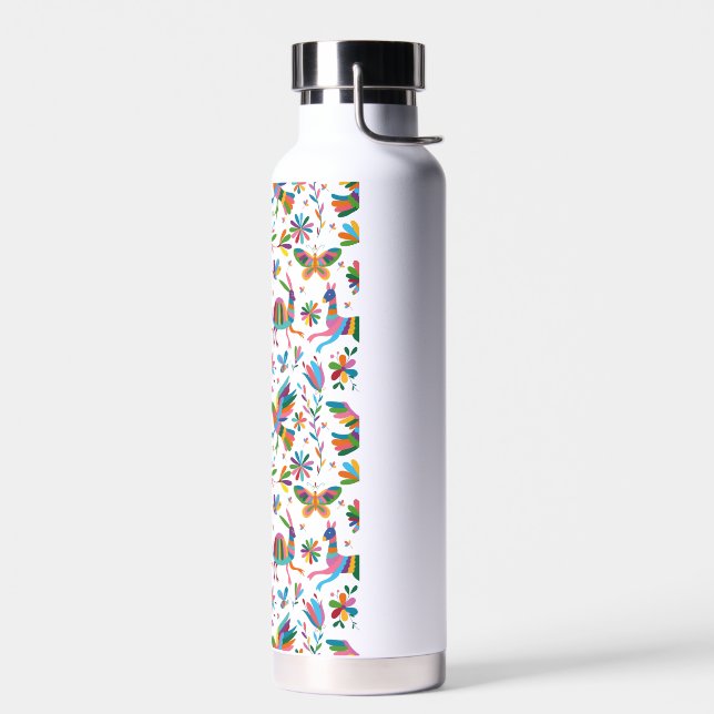  Mexican Otomi Style Bright Pattern Water Bottle (Left)