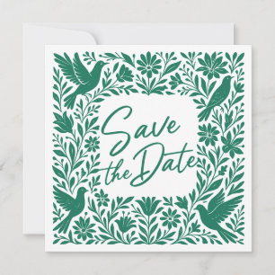 Mexican Otomí Tenango Talavera Save the Date Invitation