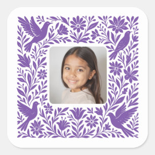 Mexican Otomí Tenango Talavera with Photo Square Sticker