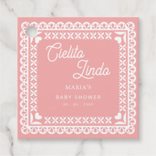 Mexican Papel Picado Cielito Lindo Baby Shower Favour Tags