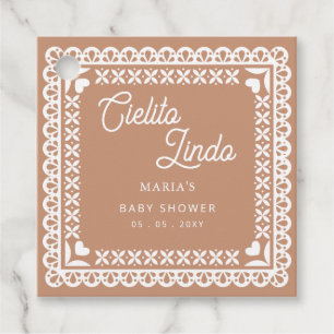 Mexican Papel Picado Cielito Lindo Baby Shower Favour Tags