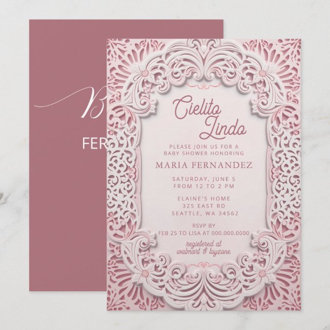 Mexican Papel Picado Cielito Lindo Baby Shower Invitation (Front/Back)