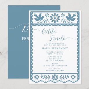 Mexican Papel Picado Cielito Lindo Baby Shower Invitation