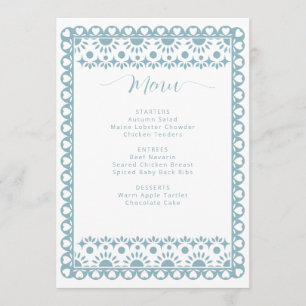 Mexican Papel Picado Cielito Lindo Baby Shower Menu