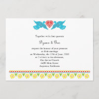 Mexican Papel Picado Skulls Wedding Invitation