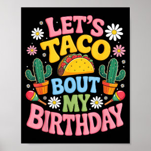 Mexican party cinco de mayo let's taco bout poster