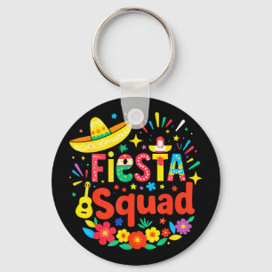 Mexican party funny cinco de mayo fiesta squad key ring