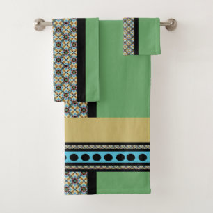 Mexican Patchwork Style Bath Towel Set