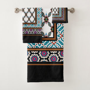 Mexican Patchwork Style Bath Towel Set