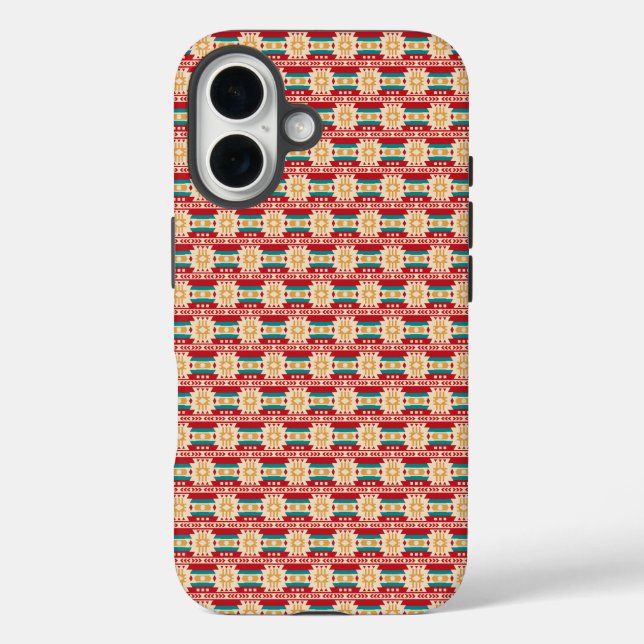 Mexican Pattern in Beige and Red Case-Mate iPhone Case (Back)