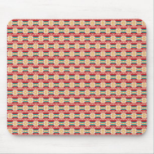 Mexican Pattern in Beige and Red Mouse Mat
