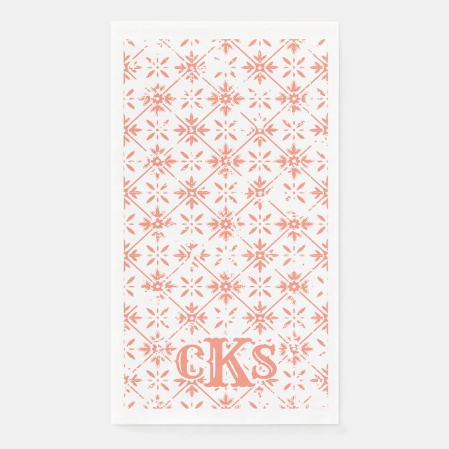 Mexican Patterned Tile | Guest Bath Paper Towels Napkin (Front)