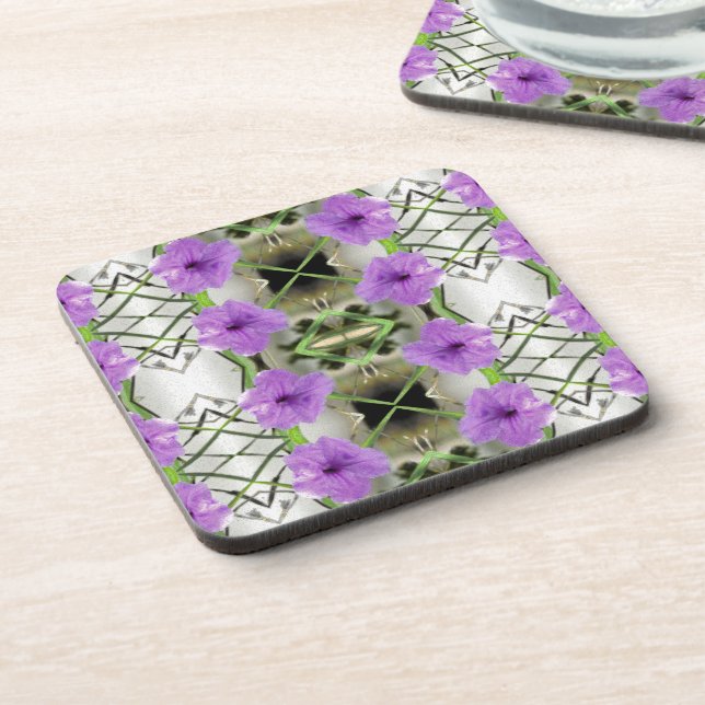 Mexican Petunias and Latticework Coaster (Left Side)