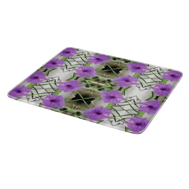 Mexican Petunias and Latticework Cutting Board (Corner)