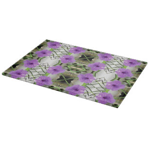 Mexican Petunias and Latticework Cutting Board
