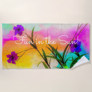 Mexican Petunias Love Colour Beach Towel