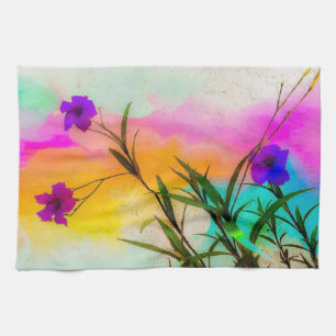 Mexican Petunias Love Colour Tea Towel