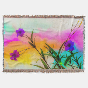 Mexican Petunias Love Colour Throw Blanket
