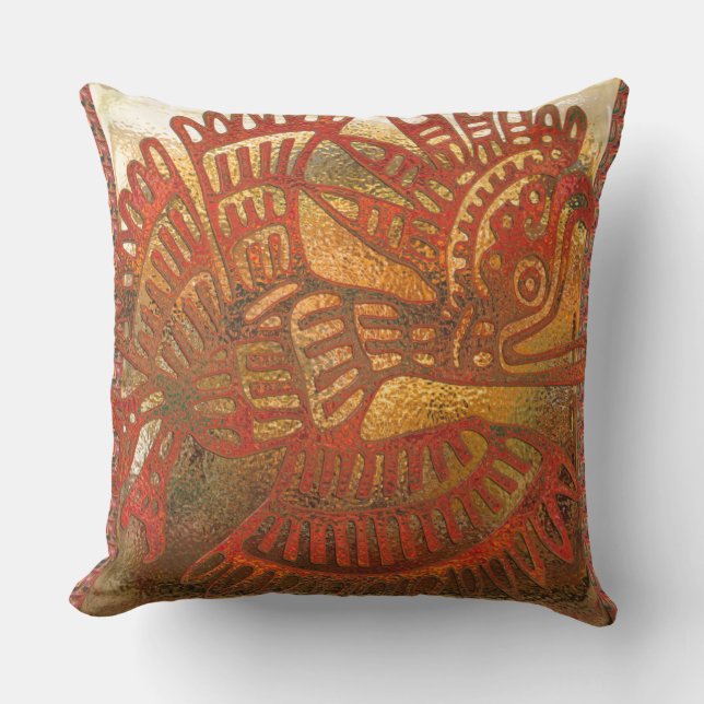 Mexican Phoenix Folk Cushion (Front)