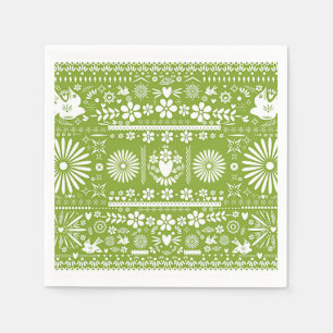 Mexican Picado Lime Avocado Green Wedding Marriage Napkin