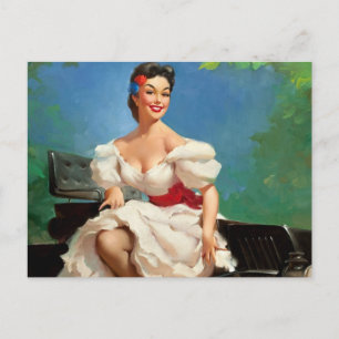 Mexican Pin-Up Girl Postcard