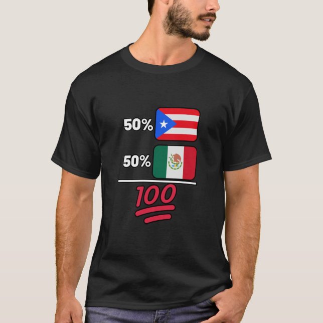 Mexican Plus Puerto Rican Mix Heritage  T-Shirt (Front)