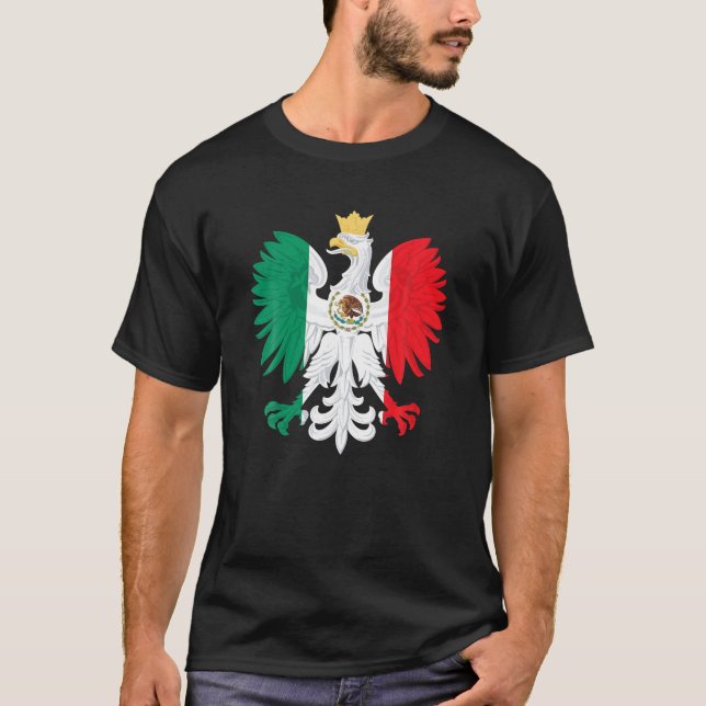 Mexican Polish Flag Eagle Mexico Poland Polska Her T-Shirt (Front)