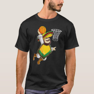 Mexican Poncho Basketball Cinco De Mayo Boys Men T-Shirt