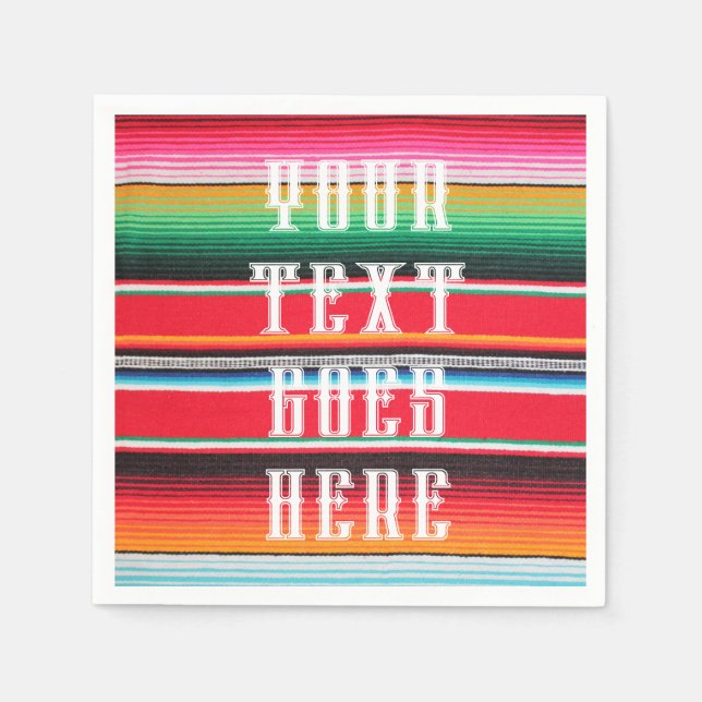 Mexican poncho blanket cinco de mayo, custom text napkin (Front)