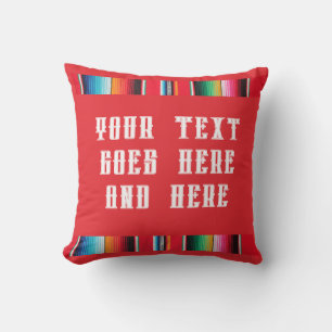 Mexican Poncho Blanket Red – Custom throw pillow