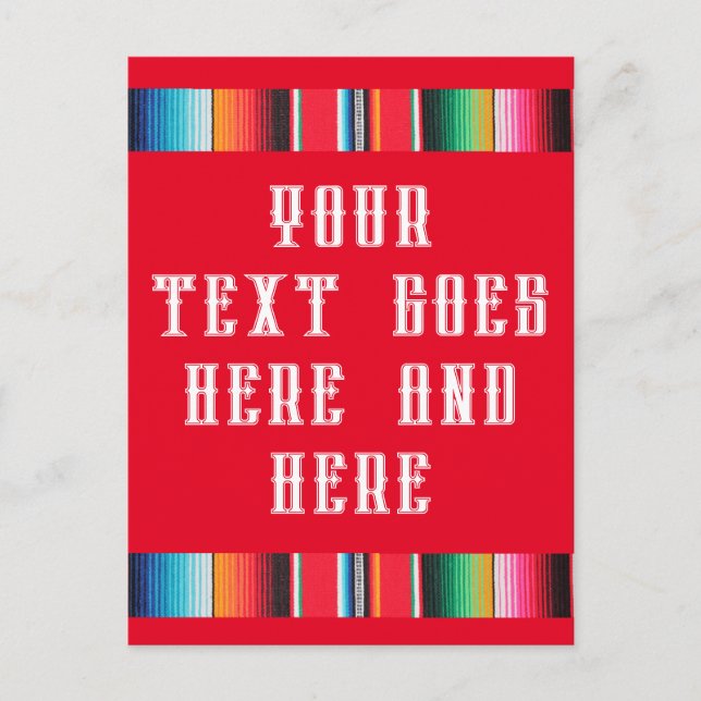 Mexican poncho blanket serape Holiday Postcard (Front)