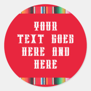 Mexican poncho blanket serape text Sticker