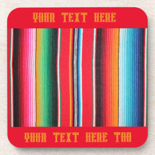 Mexican Poncho Serape Coaster – Custom Text Drink