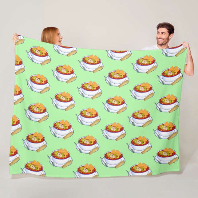 Mexican Pozole Rojo De Pollo Fleece Blanket (In Situ)