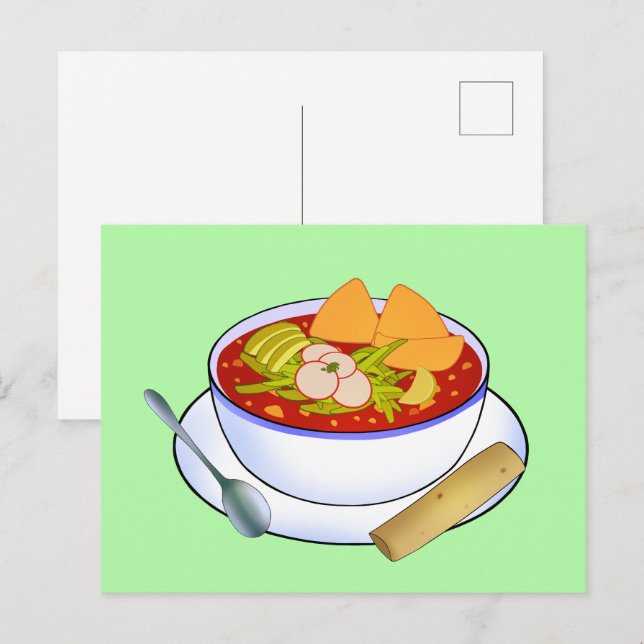 Mexican Pozole Rojo De Pollo Postcard (Front/Back)