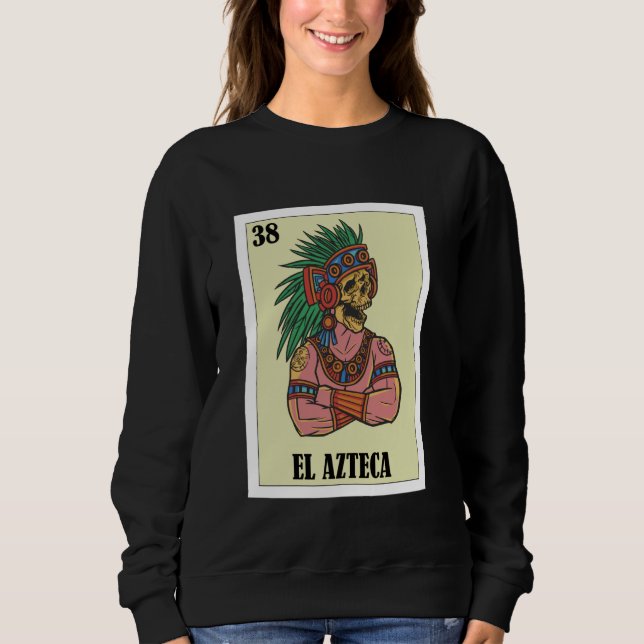 Mexican Pride Aztec Warrior Design - El Azteca Sweatshirt (Front)