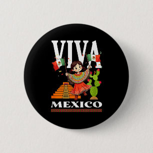 Mexican pride flag mexico roots heritage mexico 6 cm round badge
