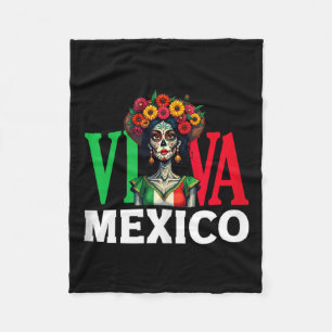 Mexican pride flag mexico roots heritage tank top_ fleece blanket