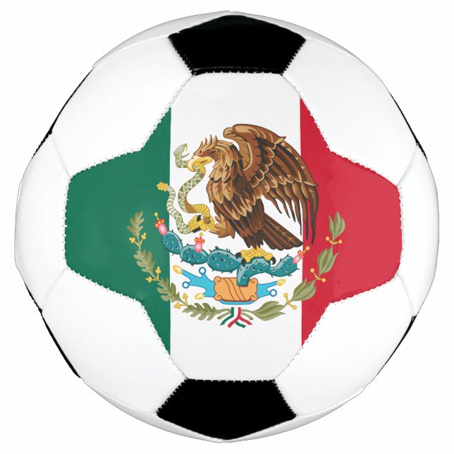 Mexican Pride Futbol: Mexico Flag & Coat of Arms Football (Front)