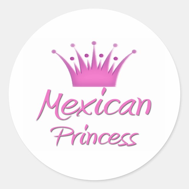 Mexican Princess Classic Round Sticker (Front)