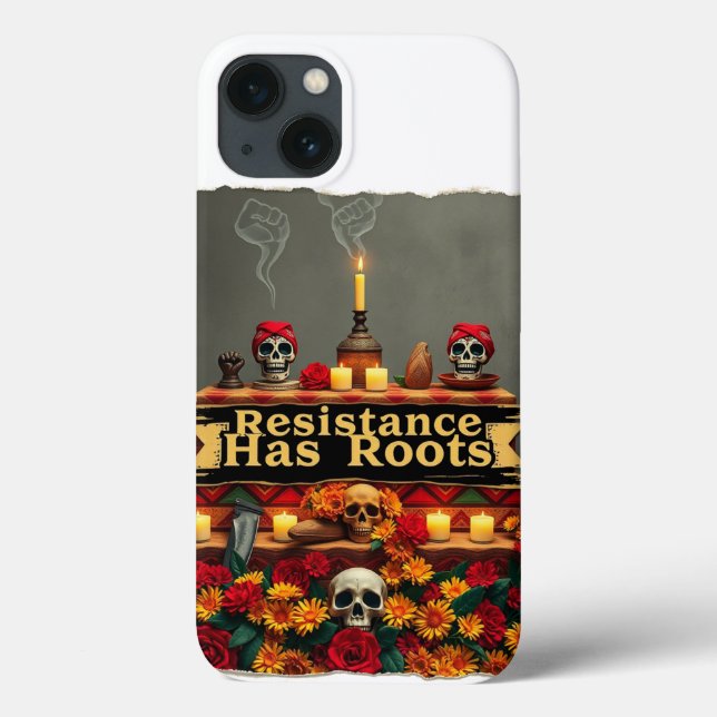Mexican Protest Sugar Skull | Resistance Art Case-Mate iPhone Case (Back)