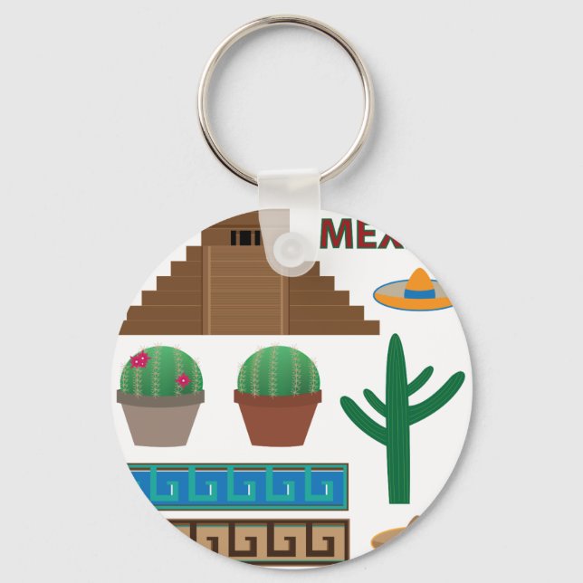mexican pyramid key ring (Front)