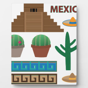 mexican pyramid plaque