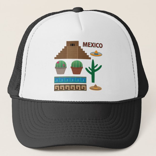 mexican pyramid trucker hat (Front)