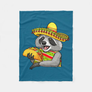 Mexican racoon cinco de mayo funny cute eating fleece blanket